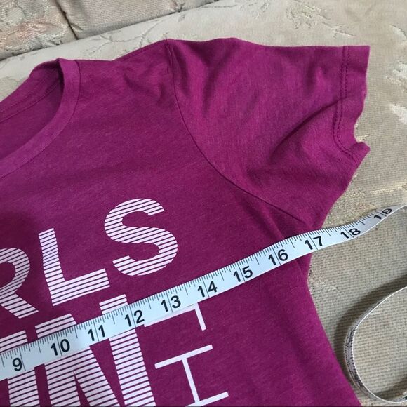 Gone For A Run Girls Run The World Tee Shirt Track Cross Country Runner Pink L - Picture 4 of 9